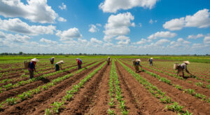Agricultores trabajando en campo