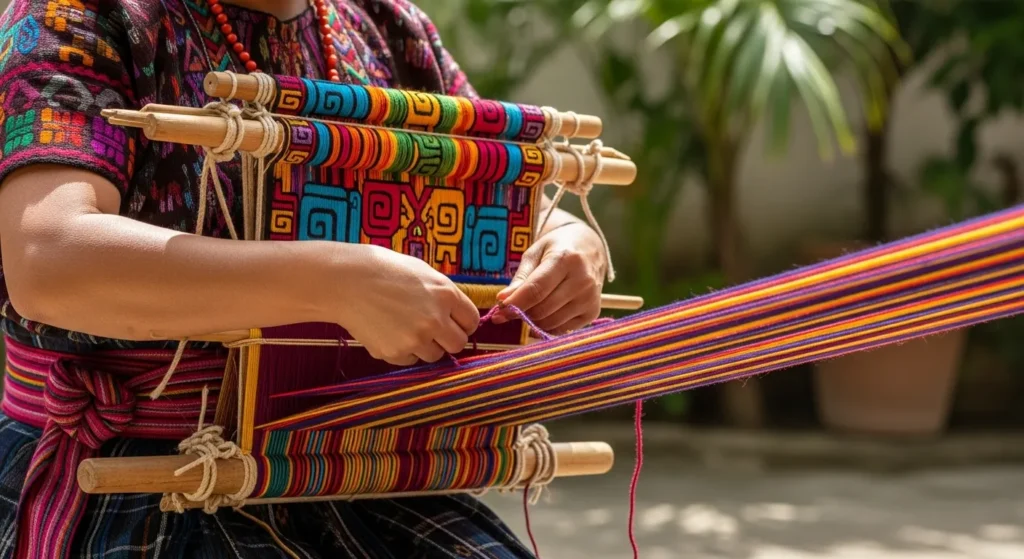 Mujer tejiendo