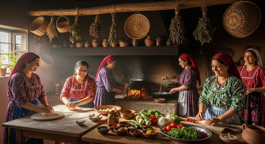 Mujeres preparando alimentos